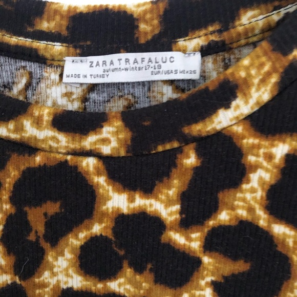 Zara Trafaluc Cropped Leopard Print Top - Picture 3 of 6